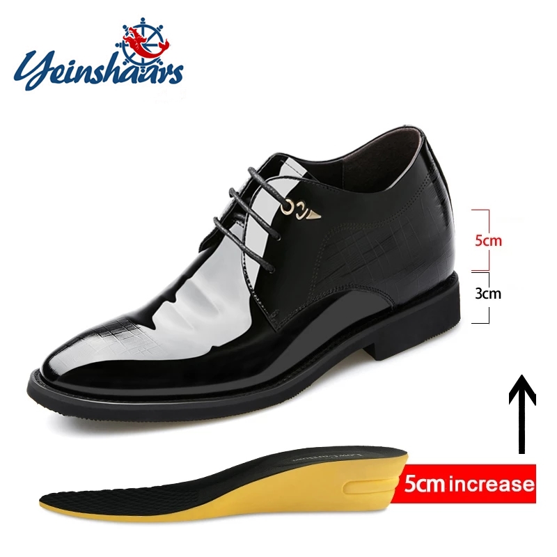 Men'S Formal Wear Accessories - 3/6/8ซม.รองเท้าลิฟท์เสื้อผู้ชายรองเท้าสิทธิบัตรผู้ชายหนัง Heighten อย่างเป็นทางการรองเท้าผู้ชายธุรกิจ Oxfords รองเท้าสูท