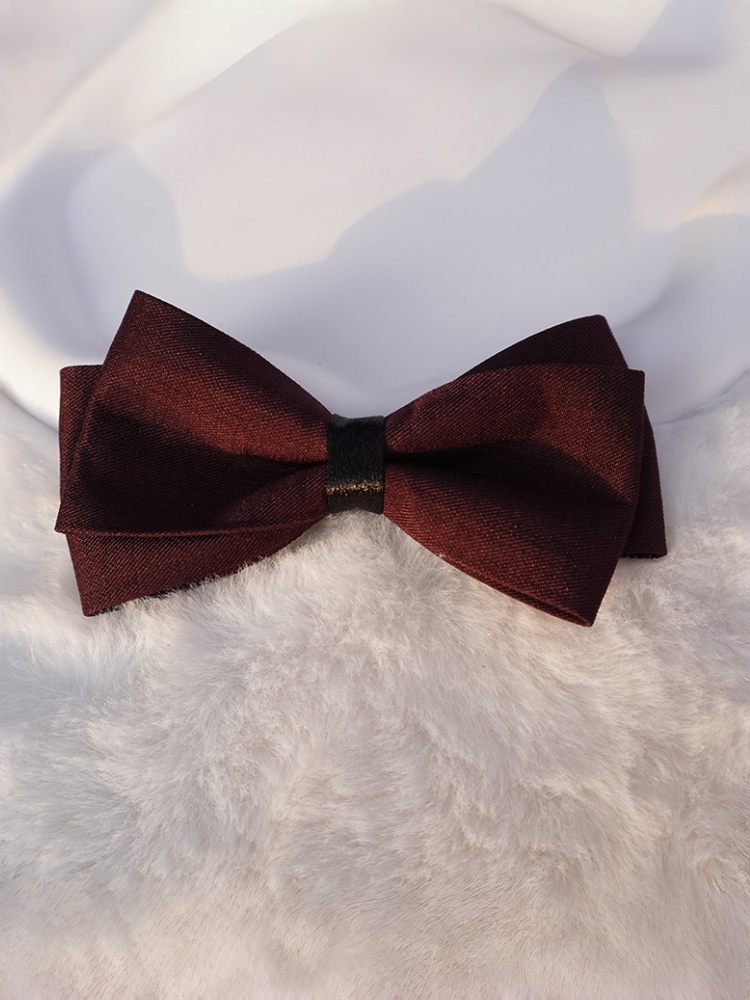 Men'S Formal Wear Bow Ties - โบว์ไทสีเบอร์กันดีแบบสองชั้น ผ้าด้าน สไตล์อังกฤษ สำหรับชุดทำงานทางการ โบว์ไทสำหรับงานแต่งงาน เจ้าบ่าวและเพื่อนเจ้าบ่าว