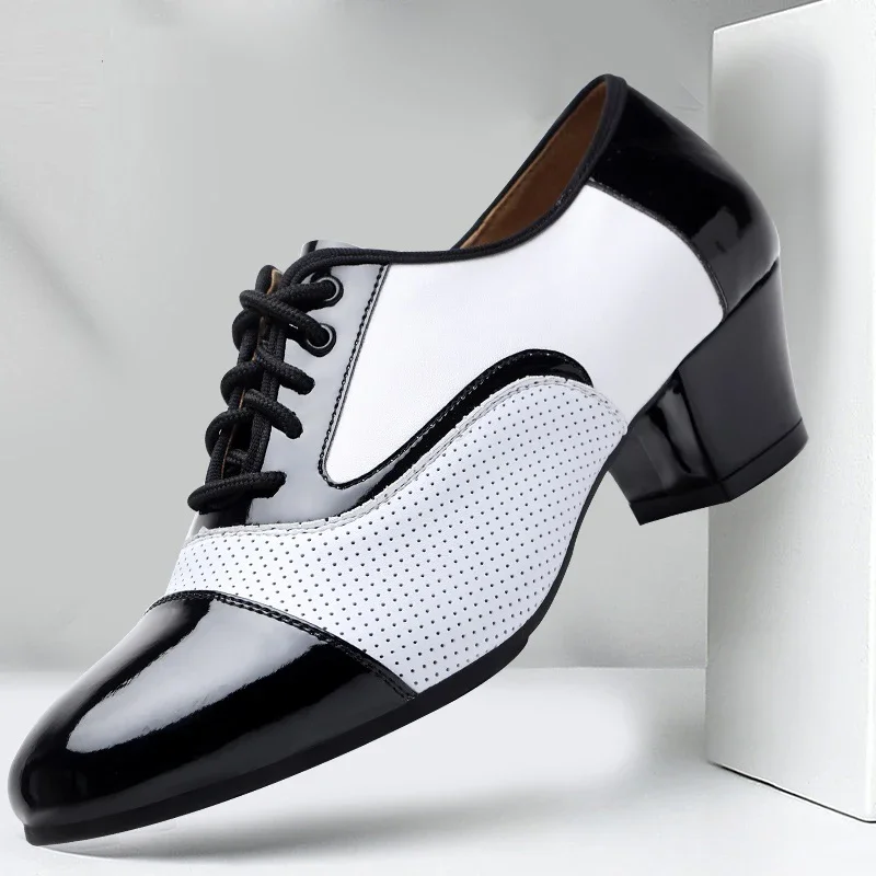 Men'S Formal Attire - โมเดิร์นรองเท้าเต้นรําสําหรับชายหนังนุ่มBreathableสังคมเต้นรําละตินสแควร์อย่างเป็นทางการJazz Danceรองเท้ารองเท้าผ้าใบ