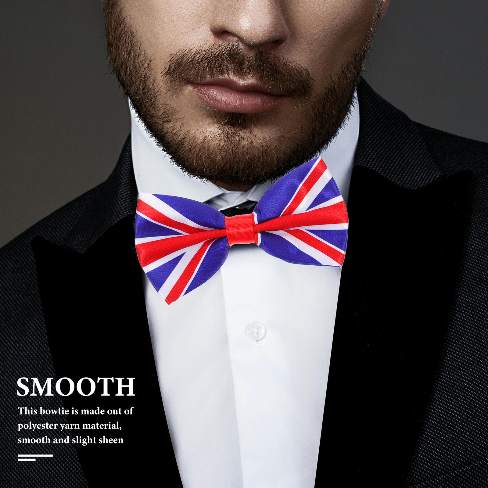 Men'S Formal Wear Bow Ties - โบว์ไทลายธงชาติอังกฤษสำหรับผู้ชาย ดีไซน์คลาสสิกแปลกใหม่ เหมาะสำหรับงานทางการ ธุรกิจ งานแต่งงาน งานรับปริญญา