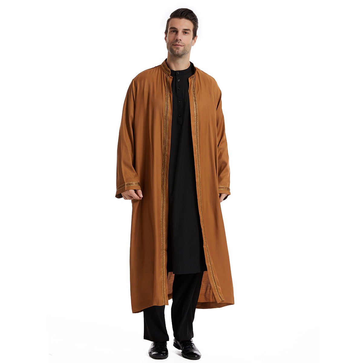 Arabic Formal Wear Men - เสื้อคลุมโทบสำหรับผู้ชาย อาบายา เสื้อผ้าอิสลาม คาร์ดิแกน มุสลิม คาฟตัน
