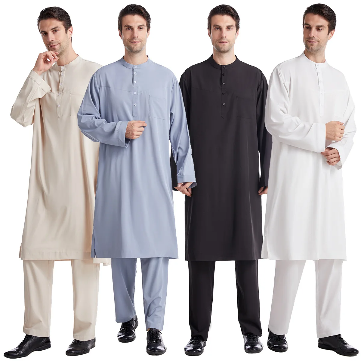 Arabic Formal Wear Men - ชุดญุบบะห์ โธบ 2 ชิ้น สำหรับผู้ชายมุสลิม เสื้อคลุมพร้อมกางเกง