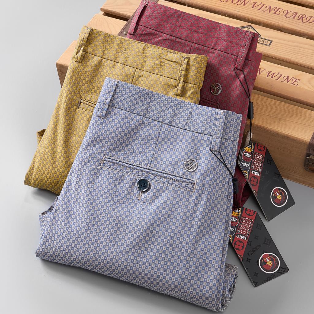 Men'S Formal Wear Accessories - ลายสก๊อตกางเกงชายแฟชั่นตรง Fit Jacquard สานอย่างเป็นทางการชุดกางเกงสำหรับชายเสื้อผ้าฤดูร้อน2023