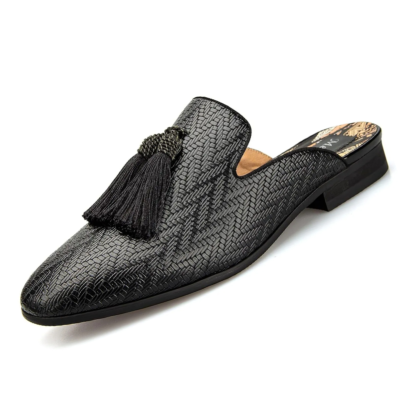 Men'S Formal Wear Slippers - รองเท้าแตะหนังระบายอากาศฤดูร้อนผู้ชายรองเท้าแตะแบบสวมรองเท้าไม่มีส้นหนังสวมใส่อย่างเป็นทางการรองเท้าแตะเปิดหลังแบบสบายๆ
