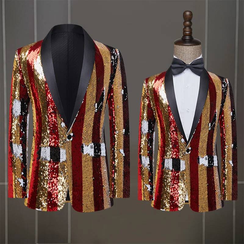 Men'S Formal Attire - เครื่องแต่งกายสำหรับผู้ชาย การแสดงบนเวที นักร้อง พิธีกร ชุดทางการ ปกเสื้อสีเขียว
