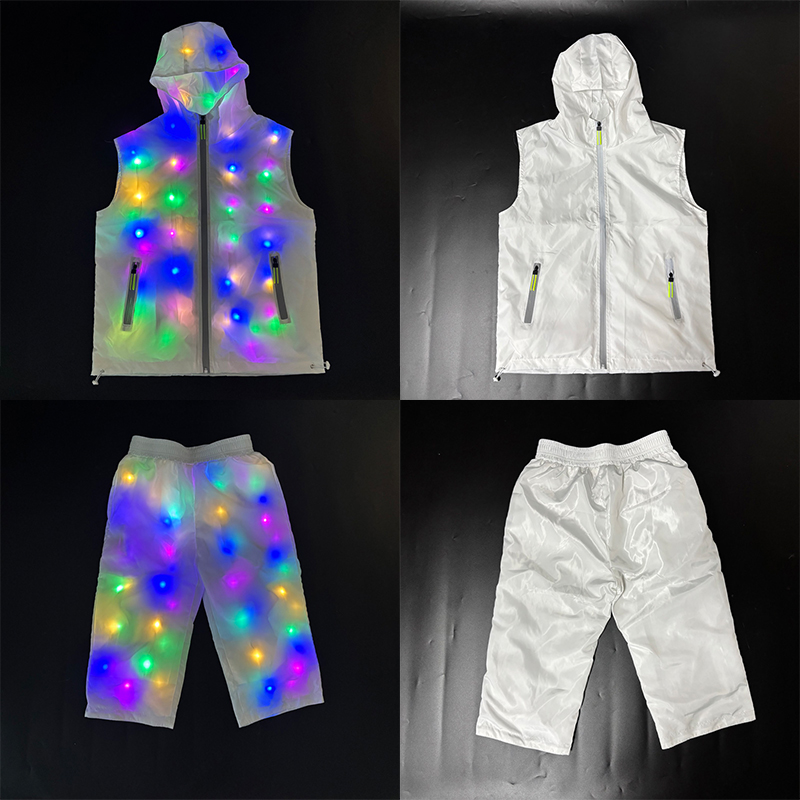 Men'S Formal Wear For A Wedding - เรืองแสงเสื้อแจ็คเก็ตเครื่องแต่งกาย Hip Hop บาร์เต้นรําชุดฤดูร้อน LED หุ่นยนต์ชุด