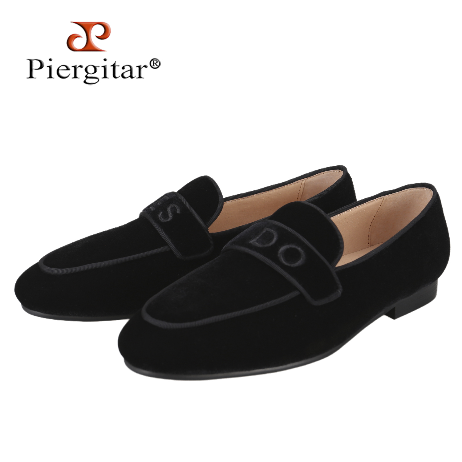 Men'S Formal Wear Slippers - รองเท้าสลิปเปอร์กำมะหยี่สีดำปักลาย YES-IDO แบบสั่งทำพิเศษ รองเท้าโลฟเฟอร์ผู้ชายทำมือสำหรับงานแต่งงานและงานเลี้ยงที่เป็นทางการ