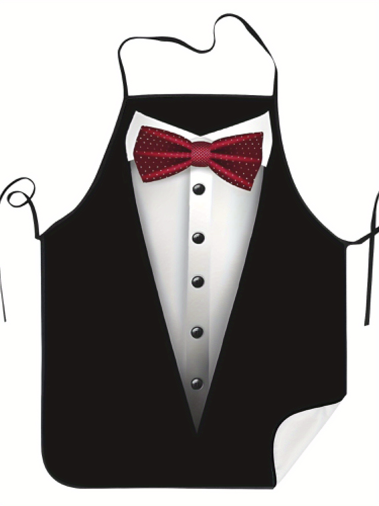 Men'S Formal Wear Bow Ties - ผ้ากันเปื้อนทักซิโด้ โบว์ไทสีแดง ของขวัญสำหรับทำอาหาร อบขนม สำหรับผู้ชาย ชุดเชฟสุดหรู