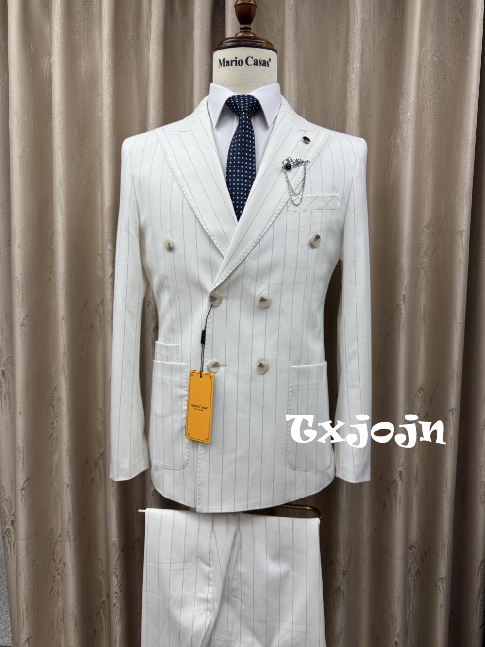ชุดสูทลายทางใหม่ปี 2026 แบบ 2  - Elegant Formal Men'S Wear บทวิจารณ์และราคา