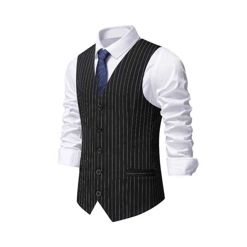 เสื้อกั๊กสูทลายทางสีแดงใหม่ ปี - Khaki Formal Wear Men บทวิจารณ์และราคา