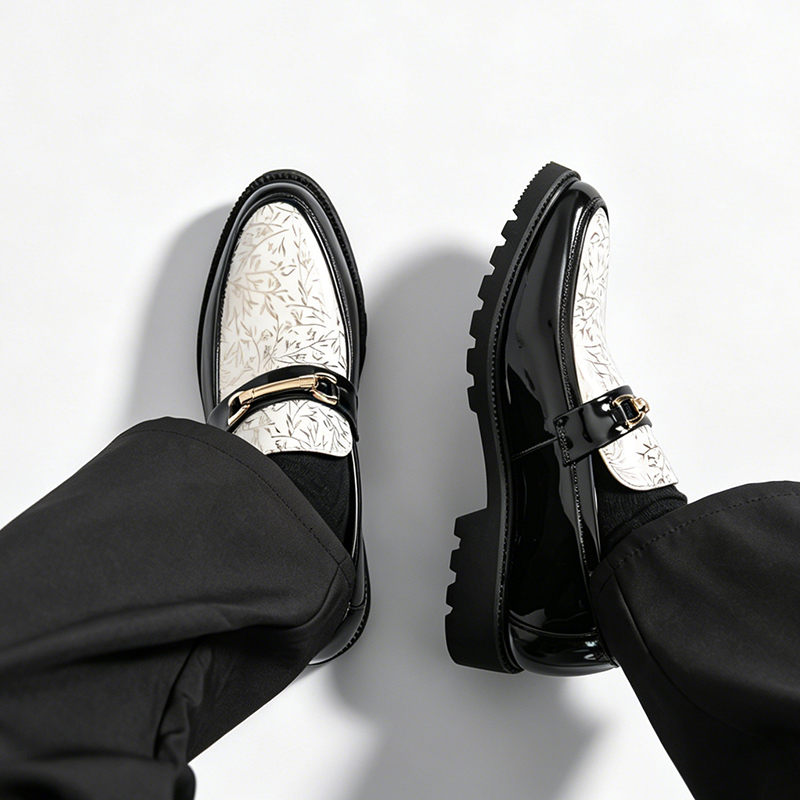 รองเท้าโลฟเฟอร์หนังแก้วลายไม้ไ - Men'S Formal Attire บทวิจารณ์และราคา