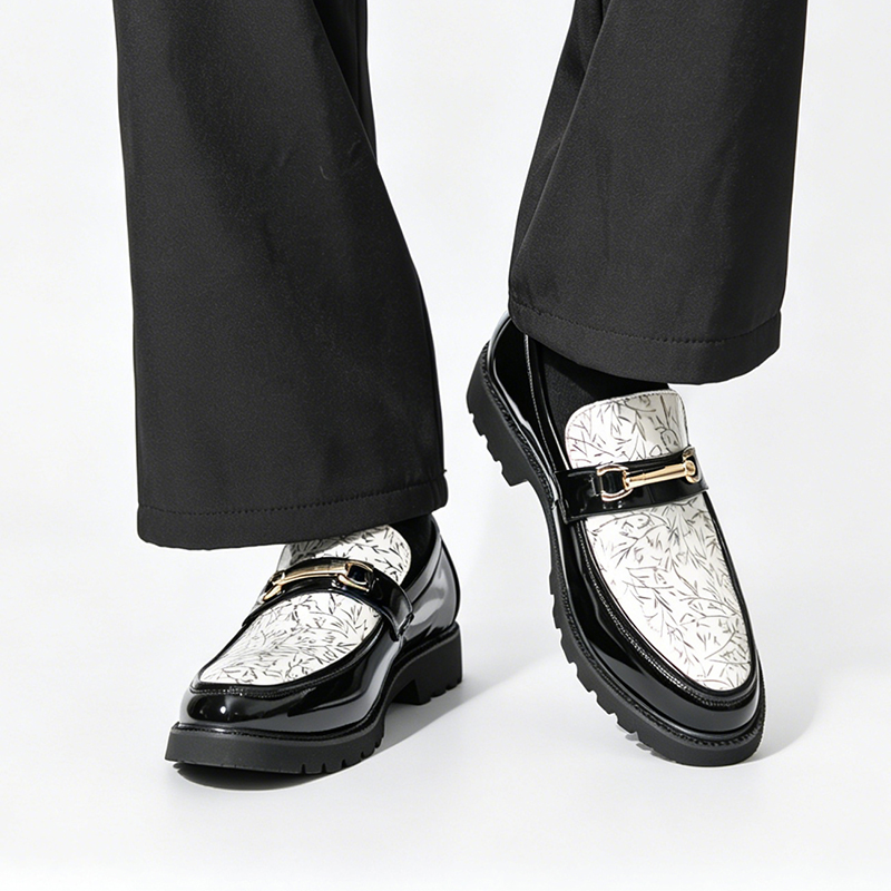 รองเท้าโลฟเฟอร์หนังแก้วลายไม้ไ - Men'S Formal Attire บทวิจารณ์และราคา