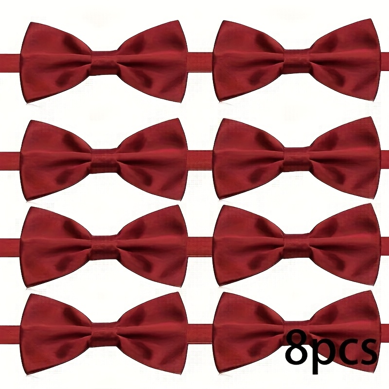 โบว์ไทสำเร็จรูปสีแดงเบอร์กันดี - Men'S Formal Wear Bow Ties บทวิจารณ์และราคา