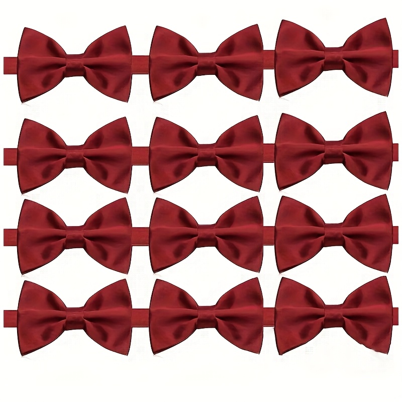 โบว์ไทสำเร็จรูปสีแดงเบอร์กันดี - Men'S Formal Wear Bow Ties บทวิจารณ์และราคา
