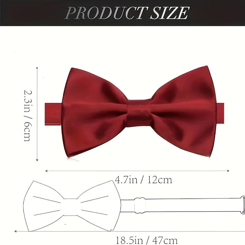 โบว์ไทสำเร็จรูปสีแดงเบอร์กันดี - Men'S Formal Wear Bow Ties บทวิจารณ์และราคา