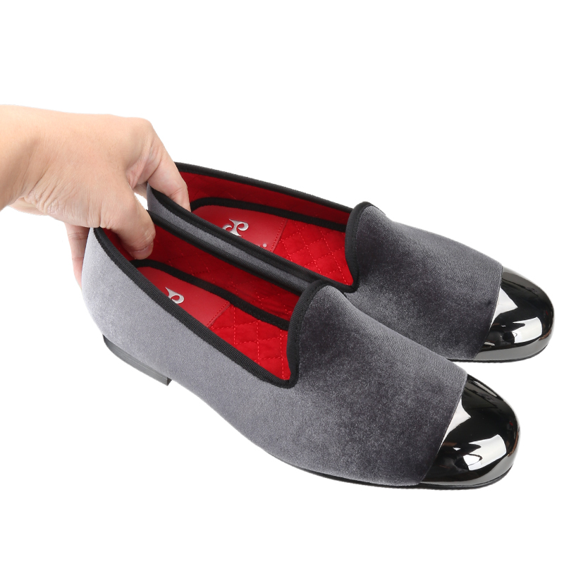 Piergitar กํามะหยี่สีเทา SLIP- - Men'S Formal Wear Slippers บทวิจารณ์และราคา