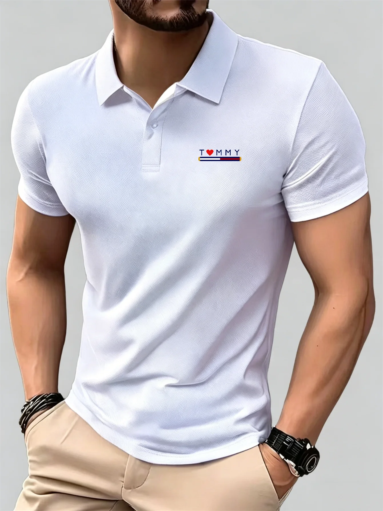 ใหม่เสื้อโปโลแขนสั้นระบายอากาศ - Men'S Formal Wear Accessories บทวิจารณ์และราคา
