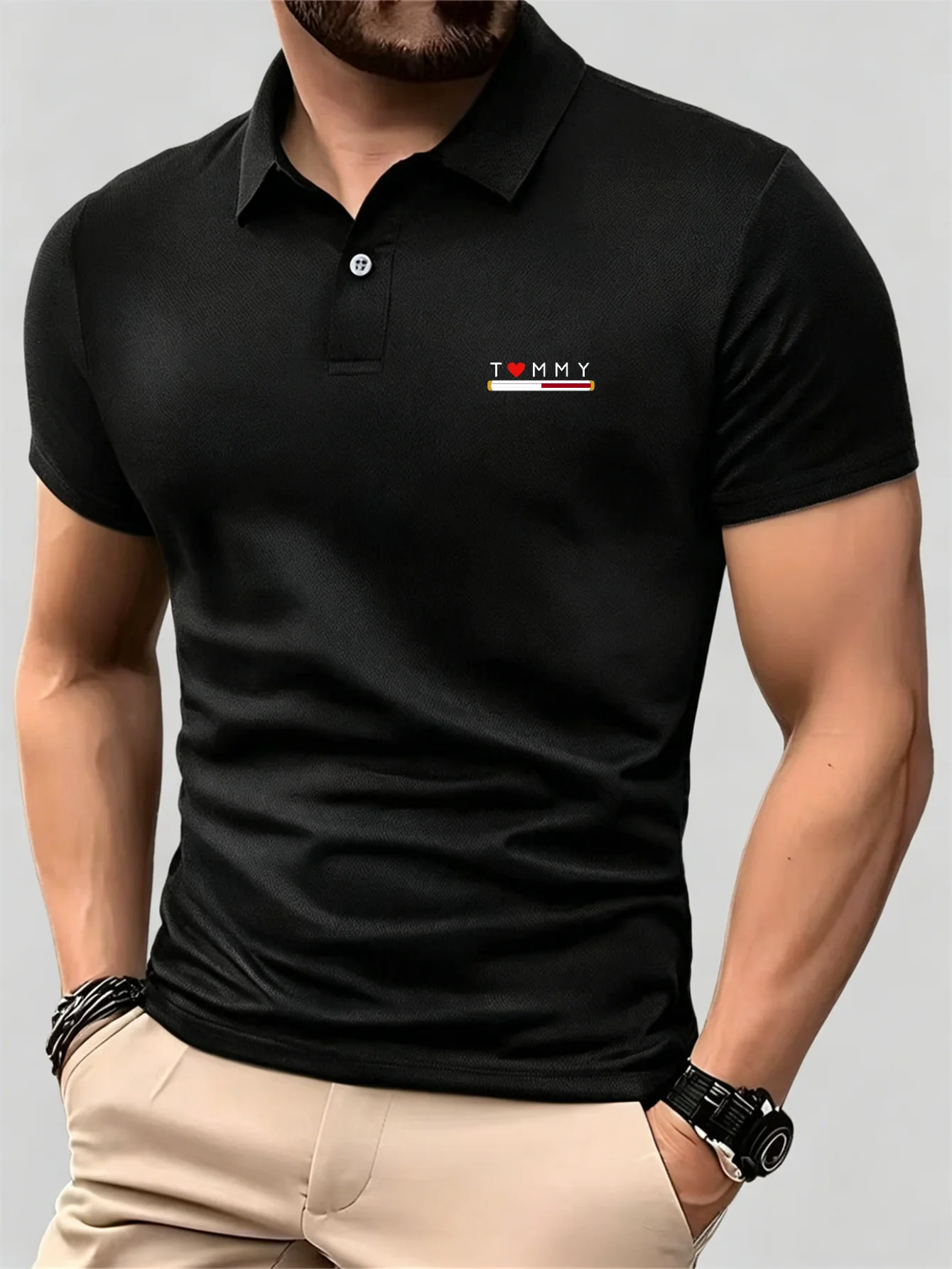 ใหม่เสื้อโปโลแขนสั้นระบายอากาศ - Men'S Formal Wear Accessories บทวิจารณ์และราคา