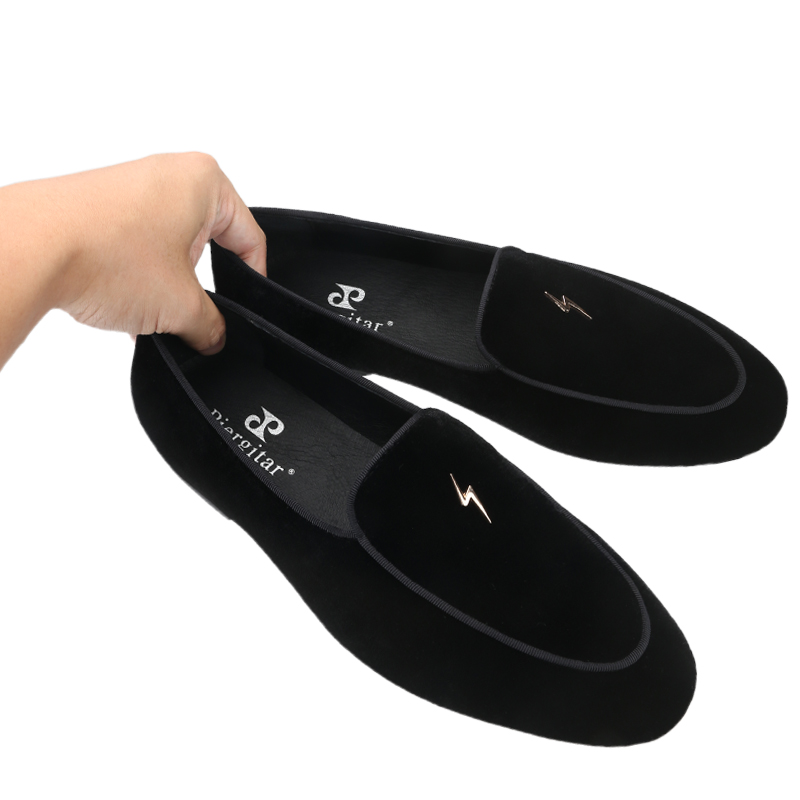 รองเท้าโลฟเฟอร์ผู้ชายสีดำกำมะห - Men'S Formal Wear Slippers บทวิจารณ์และราคา