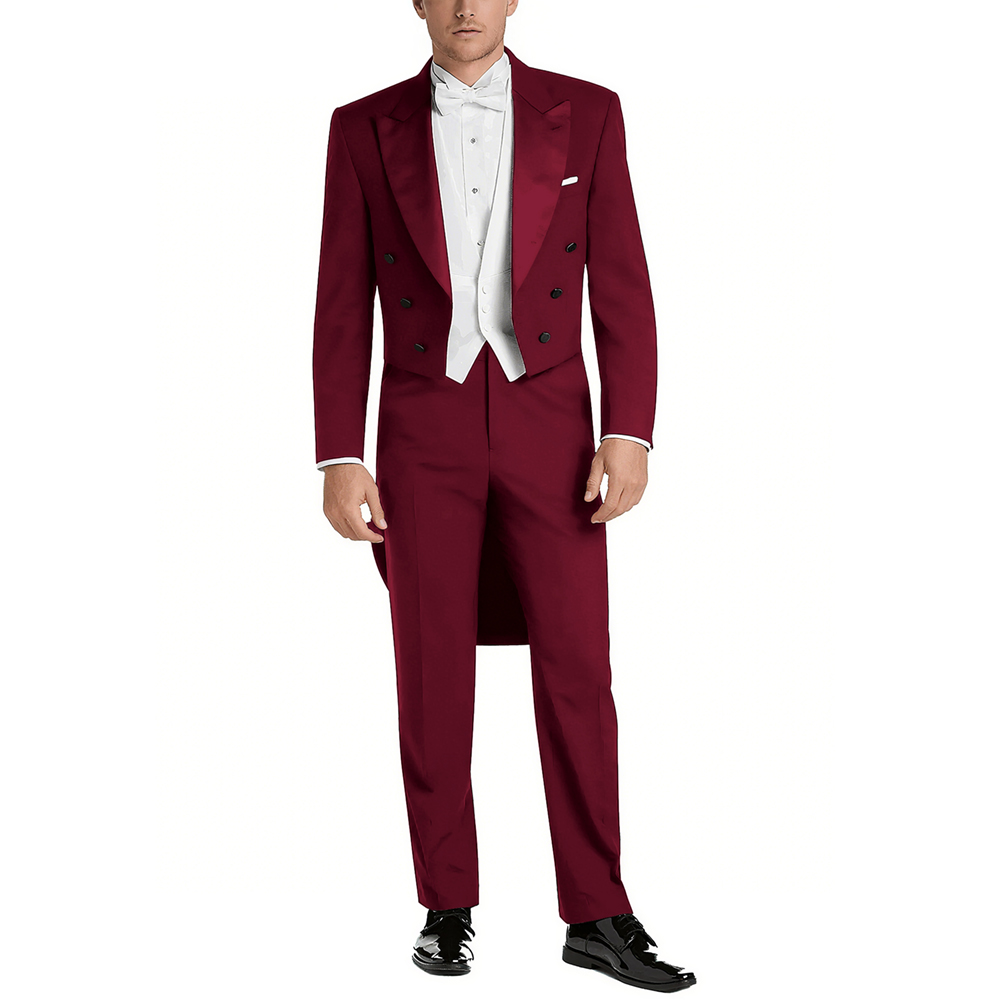 ชุดสูทผู้ชายผ้าซาติน ปกแหลม 3  - Elegant Formal Men'S Wear บทวิจารณ์และราคา