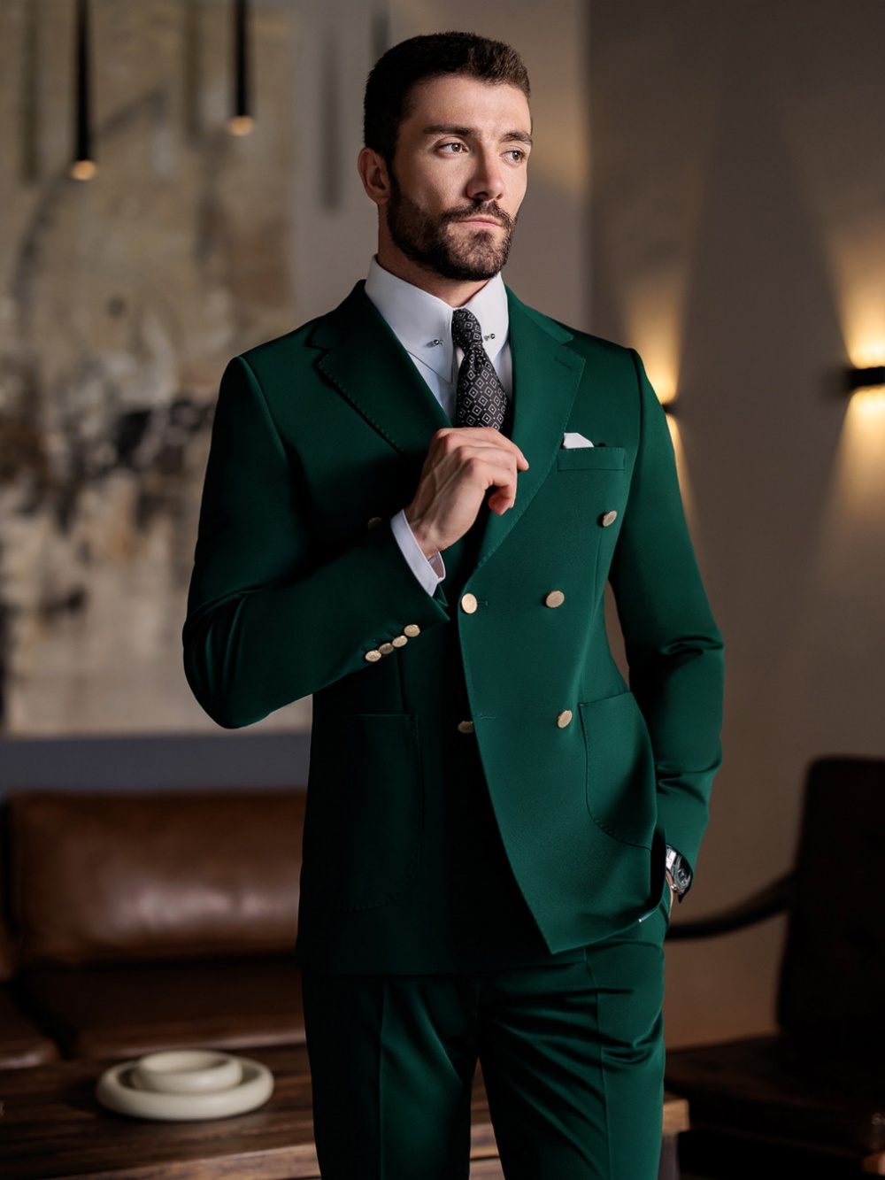 ชุดสูทผู้ชายสีเขียวทรงเข้ารูป  - Elegant Formal Men'S Wear บทวิจารณ์และราคา
