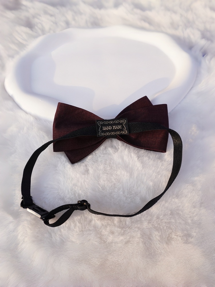 โบว์ไทสีเบอร์กันดีแบบสองชั้น ผ - Men'S Formal Wear Bow Ties บทวิจารณ์และราคา
