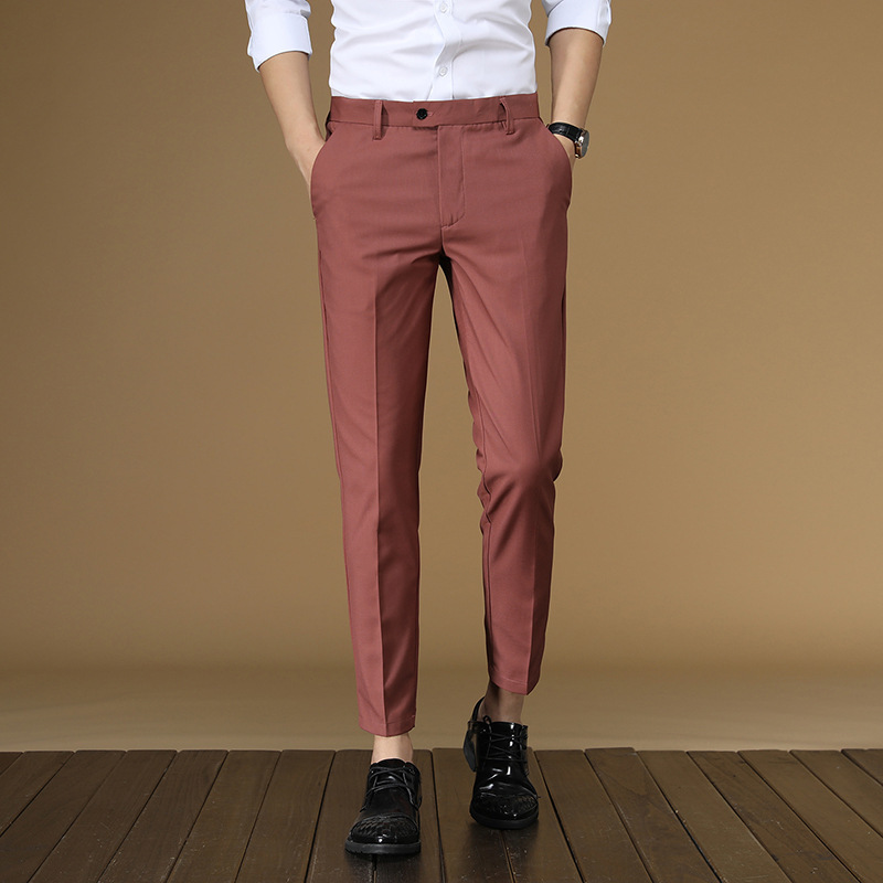 ฤดูร้อนกางเกงผู้ชายสีแดงสีดําส - Khaki Formal Wear Men บทวิจารณ์และราคา