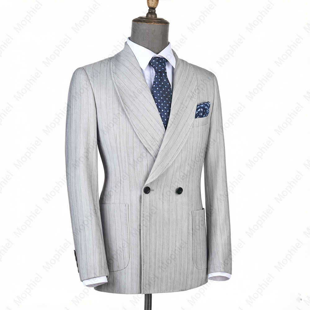 ชุดสูทผู้ชายสีเทาอ่อน Mophiel  - Men'S Formal Wear For A Wedding บทวิจารณ์และราคา