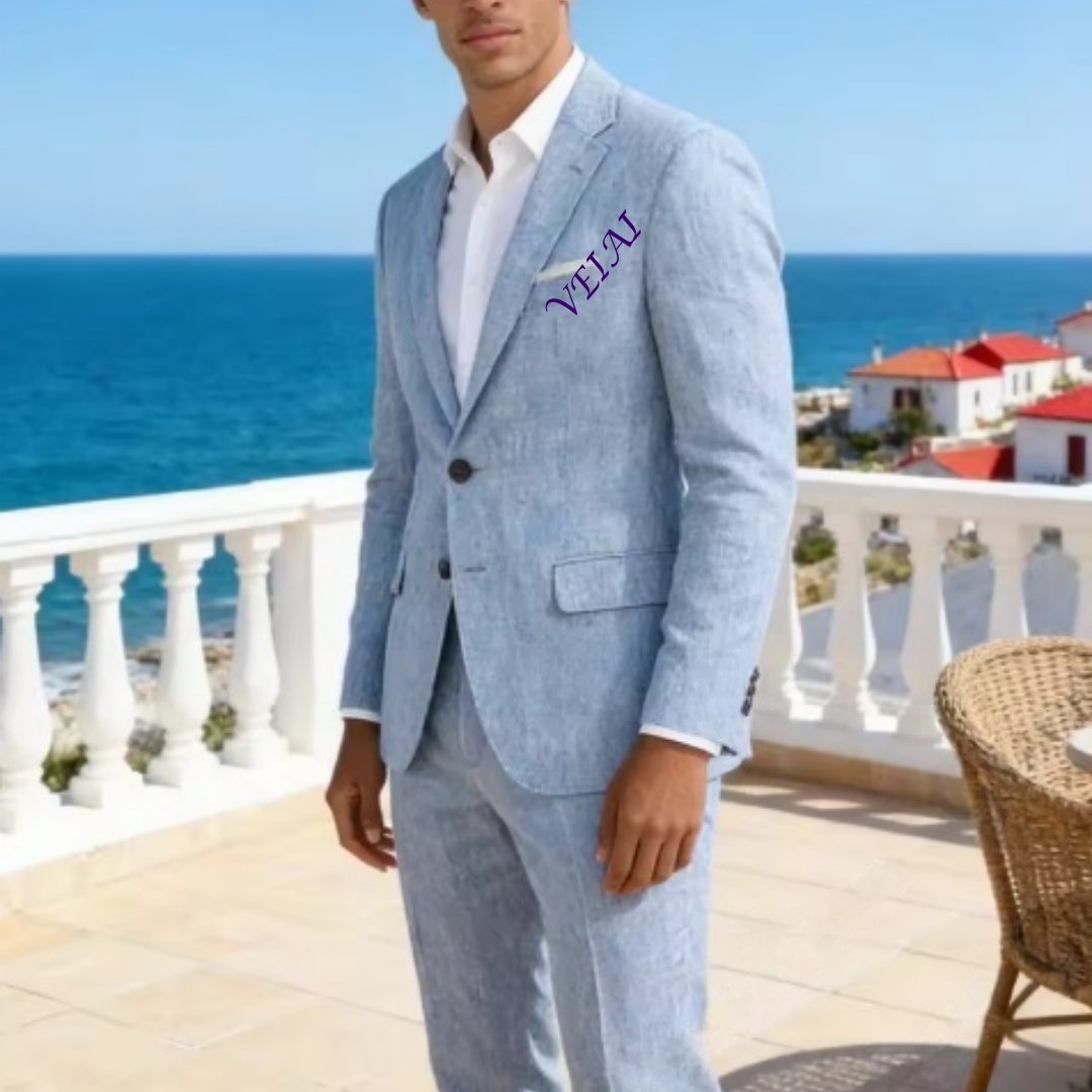 ชุดสูทผ้าลินินสีฟ้าอ่อนแบบสั่ง - Men'S Formal Wear For A Wedding บทวิจารณ์และราคา