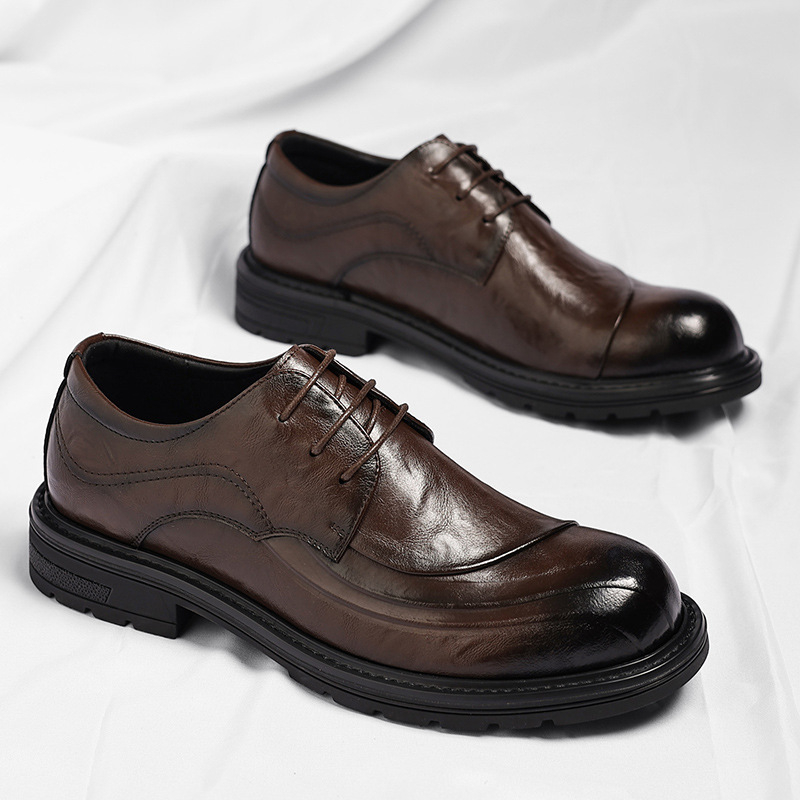 รองเท้าหนังแท้สีน้ำตาลขัดเงา แ - Men'S Formal Wear For A Wedding บทวิจารณ์และราคา