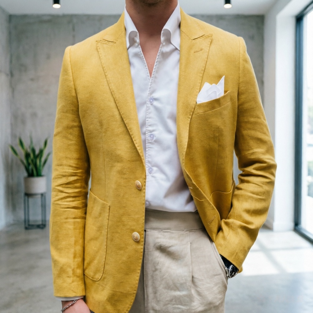 ชุดสูทผู้ชายสีเขียวเซจผ้าลินิน - Men'S Semi Formal Office Wear บทวิจารณ์และราคา