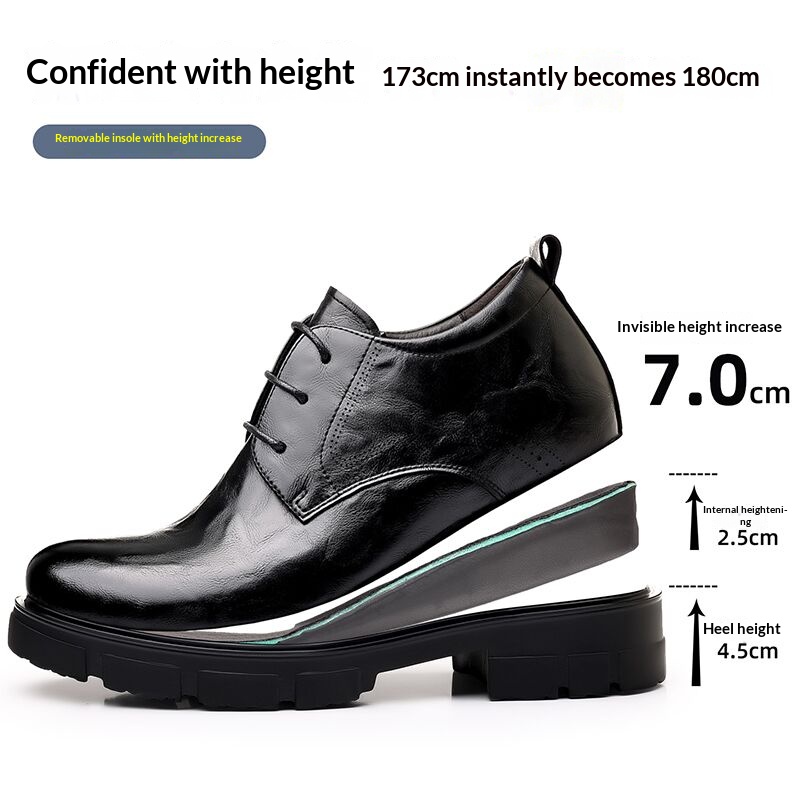 รองเท้าหนังเพิ่มความสูง 7 ซม.  - Men'S Formal Wear Slippers บทวิจารณ์และราคา