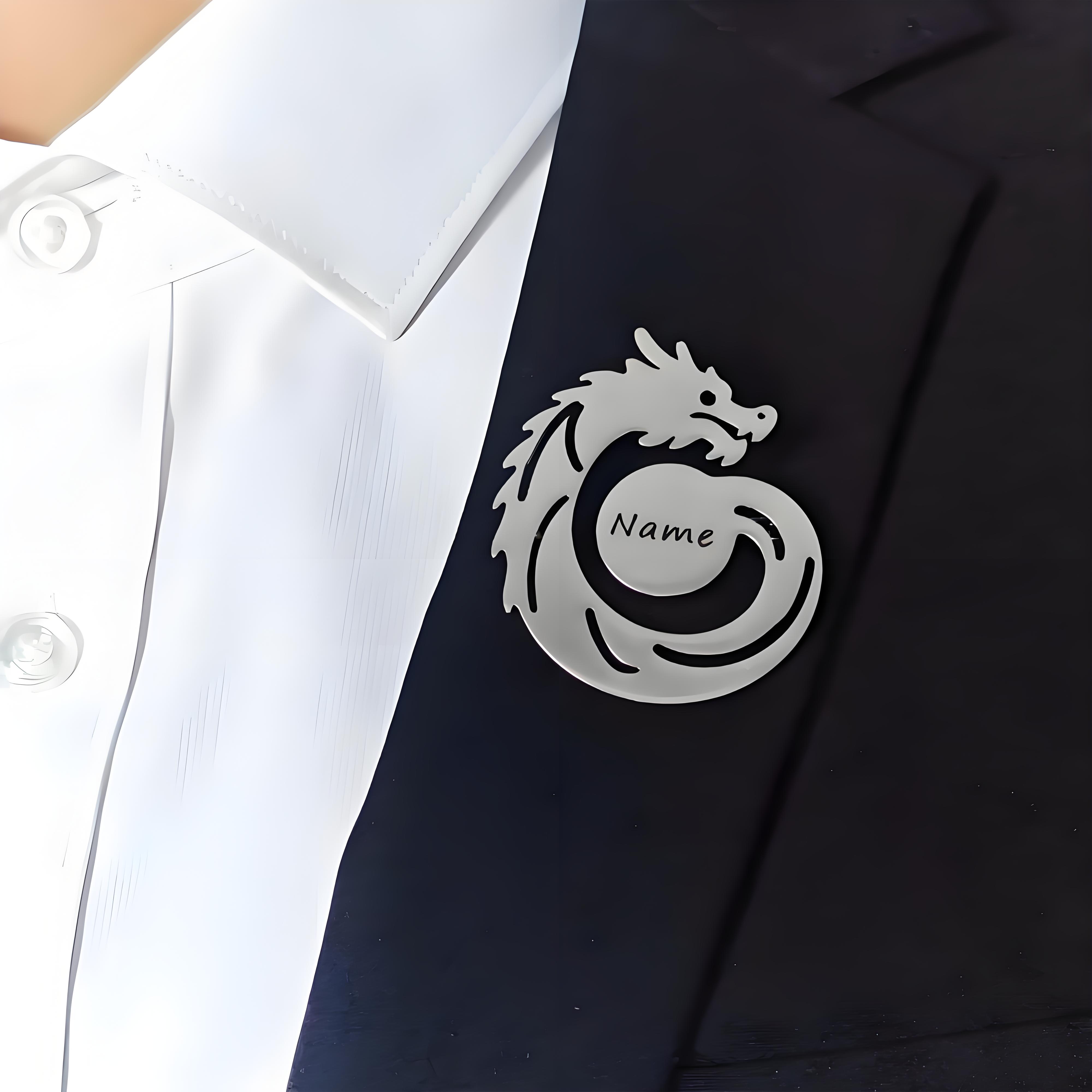 เข็มกลัดมังกรชื่อที่กําหนดเอง, - Men'S Formal Wear Jewelry บทวิจารณ์และราคา