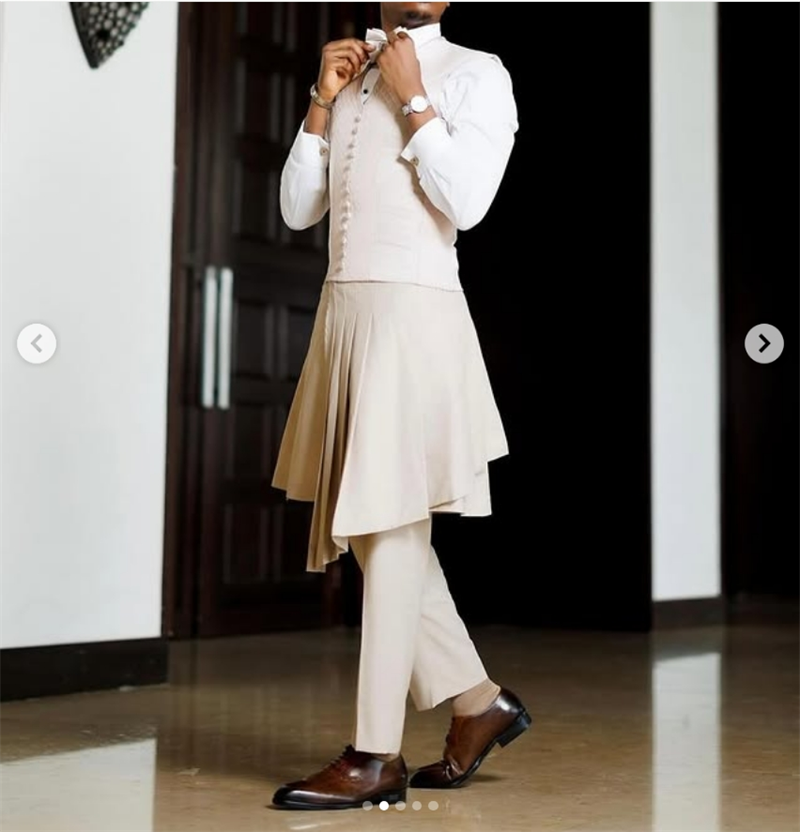 ชุดสูทผู้ชายสีเบจ 2 ชิ้น เสื้อ - Arabic Formal Wear Men บทวิจารณ์และราคา