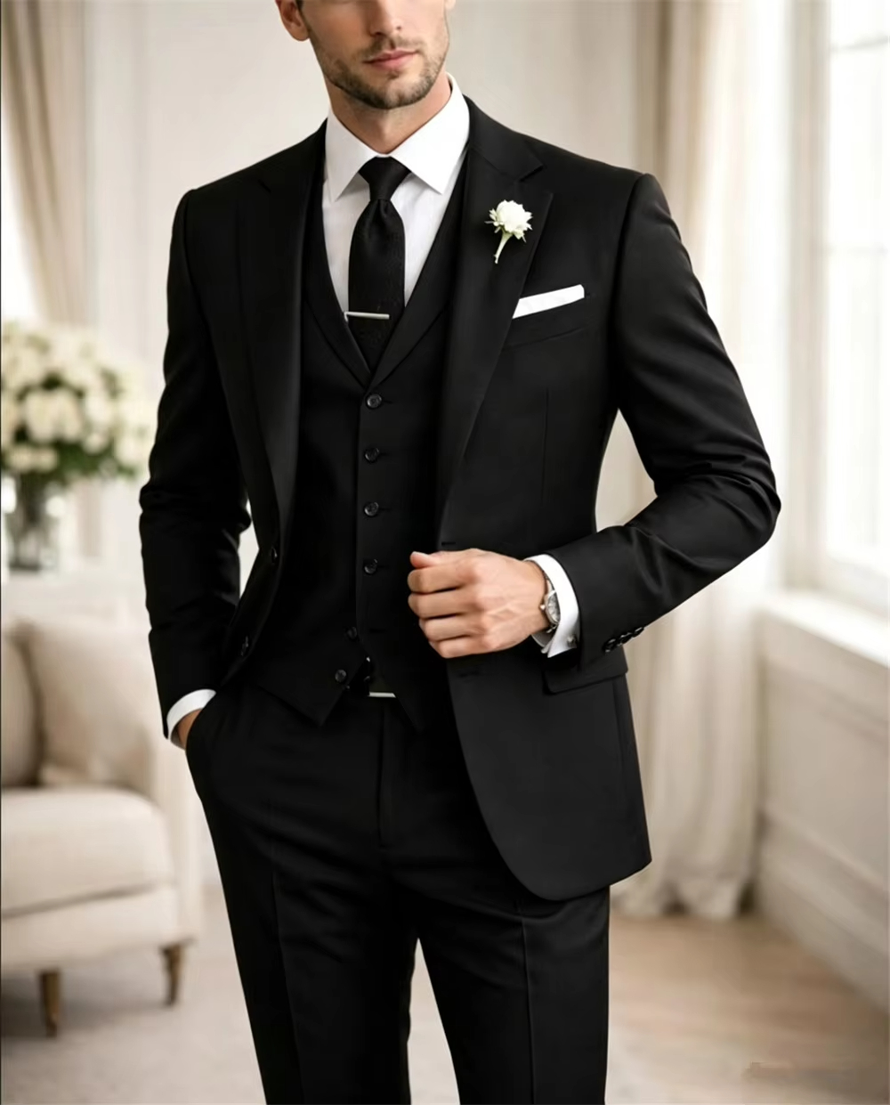 ชุดสูทผู้ชายสีคาคีสั่งตัดสุดหร - Khaki Formal Wear Men บทวิจารณ์และราคา