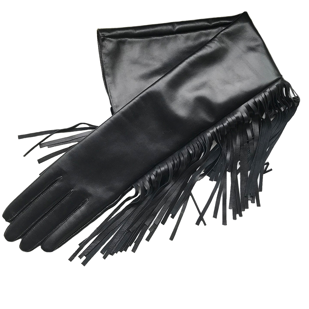 ผู้หญิงถุงมือยาว Fringe พู่แขน - Formal Glove Leather บทวิจารณ์และราคา