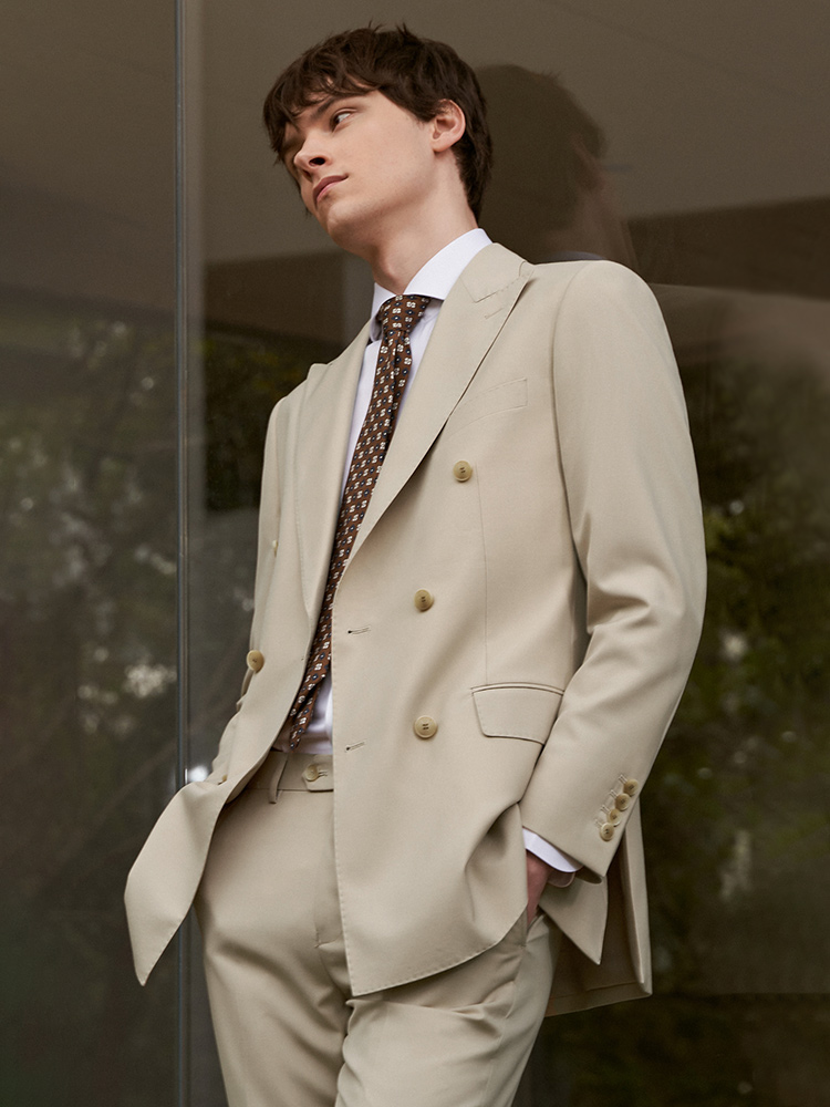 ขนสัตว์ 30% ผู้ชายชุด Blazer ก - Khaki Formal Wear Men บทวิจารณ์และราคา